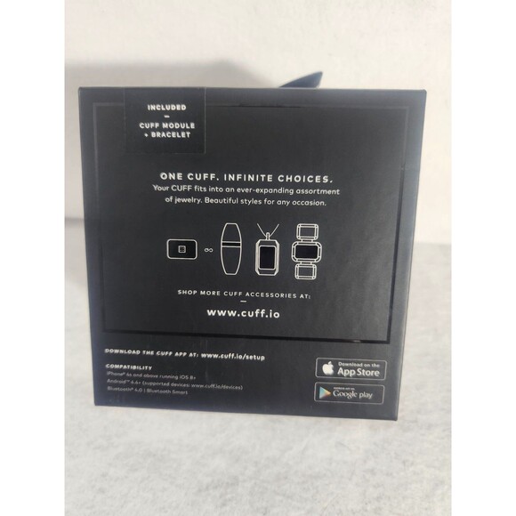 Carin cuff Smart Leather Bracelet Black Genuine Leather Emergency Elderly NEW - Picture 3 of 5